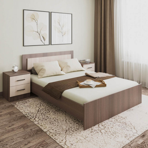 Кровать 06 Шимо темный + Шимо светлый 1,4х1,9м