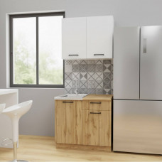 Кухня "Дуб вотан-6" Дуб вотан + белый