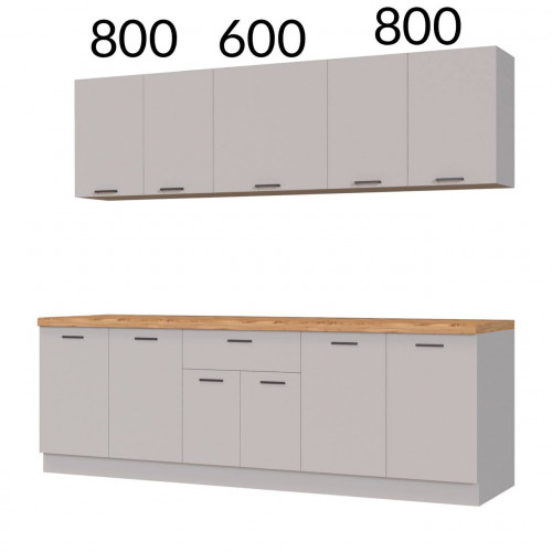 Кухня Серая 1800мм.
