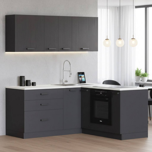 Кухня Угловая Антрацит+Венге Сборка в подарок