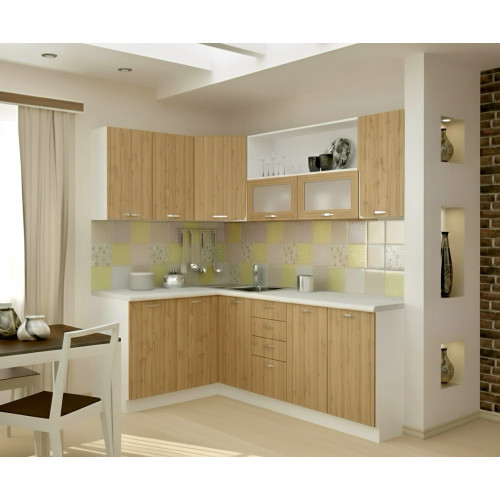 Кухня "Милан-11" Белый + Дуб вотан Сборка в подарок