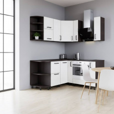 Кухня "Венге+Белый угловая" 1.7+1.6м Кухня "Венге+Белый угловая" 1.7+1.6м