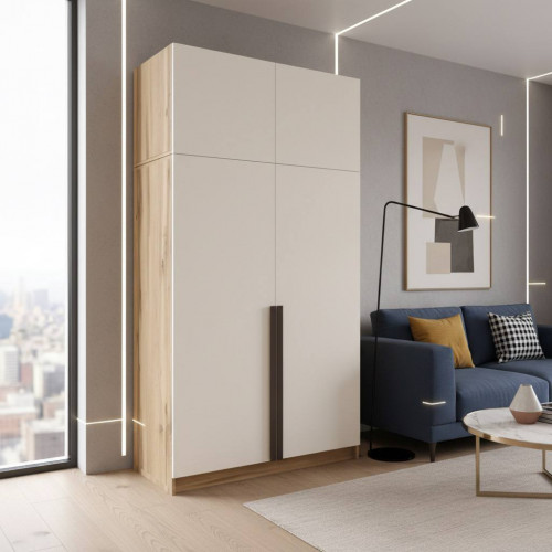 Распашной шкаф 1.1м Дуб вотан + Белый Распашной шкаф 1.1м Дуб вотан + Белый