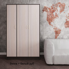Распашной шкаф 41 Венге + Белый дуб