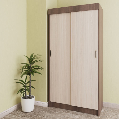 Шкаф-купе 01 Дуб вотан + Шимо светлый 800мм