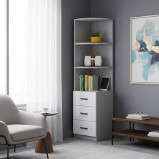 Угловой модуль 02 Серый+Белый высота 2.0м правый 