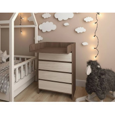 Комод 113 с пеленальным столиком Шимо темный + Шимо светлый