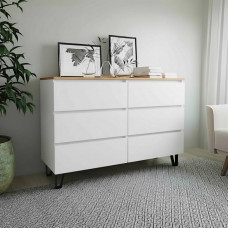 Комод-125 Белый + Дуб вотан