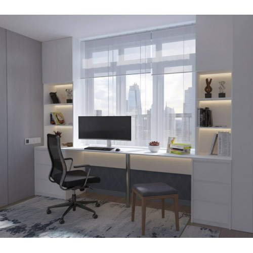 Рабочая зона у окна №5 Белый Сборка в подарок