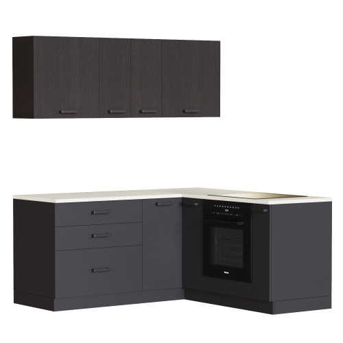 Кухня Угловая Антрацит+Венге Сборка в подарок